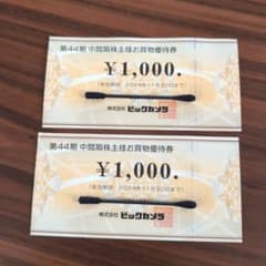 ビックカメラ株主優待券のサムネイル