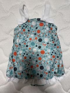 キッズ 水着 ワンピース 130cm ドット柄 リボンのサムネイル