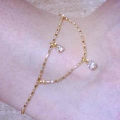ハンドメイド ツインダイヤ アンクレットのサムネイル