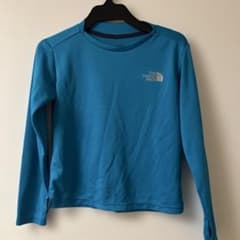 【美品】ノースフェイス キッズ ロングスリーブシャツ 130 ブルー 速乾のサムネイル