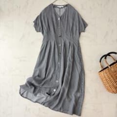 美品✨ 23区 シルク混LIBERTY ギンガムチェックプリントワンピース 40