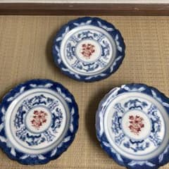 九谷焼　レトロな染付皿のサムネイル