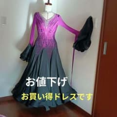 社交ダンススタンダードドレス （M〜Lサイズ）ピンクと黒