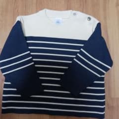 PETIT BATEAU ボーダーニット セーター4ans／102のサムネイル