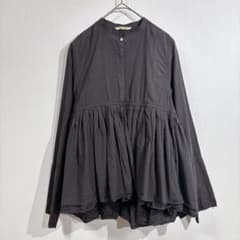 美品◇Curensology カレンソロジー レイヤードギャザーブラウス グレー 