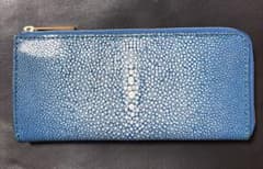 マ*ト様 BAHARI バハリ スティングレイ 長財布 ガルーシャ ブルー L字 BAHARI バハリ スティングレイ 長財布 ガルーシャ ブルー L字