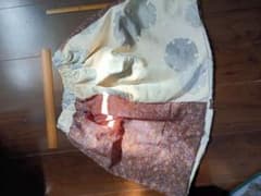u*3様 ハンドメイド　正絹　着物生地　パッチワーク　花柄スカート　140-16のサムネイル