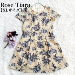 [Size 42] Rose Tiara Classical Flower Mesh Dress (Plus Size)