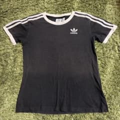 adidas ストライプ 半袖Tシャツ 黒のサムネイル