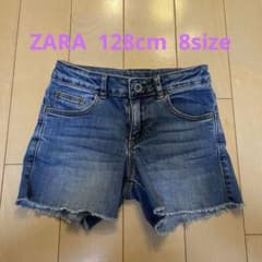 ZARA デニムショートパンツ カットオフ　128サイズ　8歳のサムネイル