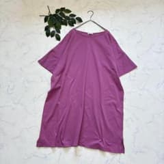 7892✾Cinema Club✾ Dress/Tunic【L】Short Sleeve/Purple/Cotton