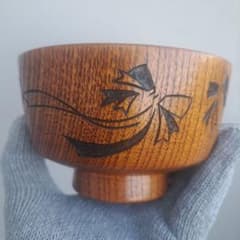 山中漆器 大椀×5客】天然木製 リボン柄 長期保管品 - メルカリ