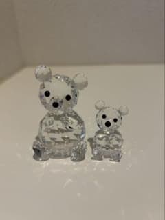 Swarovski クリスタル ベア 置物 2個セットのサムネイル