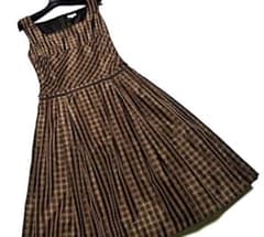 フォクシーBT☆新同品！美シルエット サーキュラーワンピース☆38 フォクシーBT☆新同品！美シルエット シルク チェックワンピース☆40