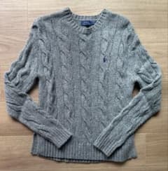 POLO RALPH LAUREN ケーブルニット セーター グレー S 未使用のサムネイル