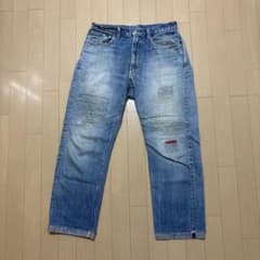 BLUE BLUE デニムパンツ レア物　赤耳　パッチワーク リペア加工のサムネイル