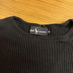 Ralph Lauren 半袖 リブニット ネイビー Mのサムネイル