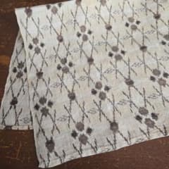 古布 麻 絣 風呂敷 赤麻絣 W88 はぎれ リメイク 着物 越後上布