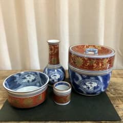 手塚祥堂 染付金襴手 台子皆具 共箱 茶道具 - メルカリ