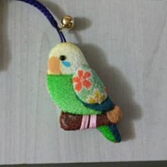 PIYO様専用 仲良しインコ  縮緬押絵  ハンドメイド品のサムネイル
