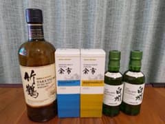値下げ！竹鶴700ml  余市蒸溜所限定ミニボトル２本　白州ミニボトル２本のサムネイル