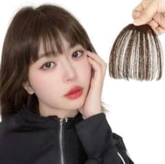 前髪ウィッグ 人毛 総手植え 部分ウィッグ つけ毛 ぱっつん クリップのサムネイル