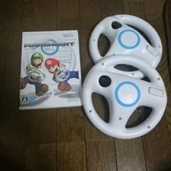 マリオカートwii ソフト+ハンドル2つのサムネイル