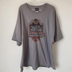 【超希少3XL】ハーレーダビッドソン 2020年製 Tシャツ スカル バイク灰色のサムネイル