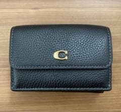 コーチ　三つ折りミニ財布　ブラックのサムネイル