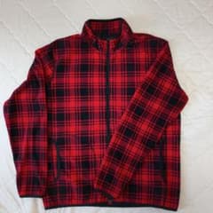 IGNIO フリースジャケット チェック柄 レッド L　中古美品