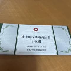 大和ハウス工業　株主優待共通商品券　2枚綴のサムネイル