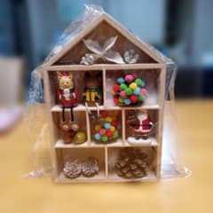 クリスマス ミニチュア 木製ハウス飾りのサムネイル
