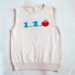 Grin kids りんごと木 刺繍 白 ベスト120 UNITEDARROWS