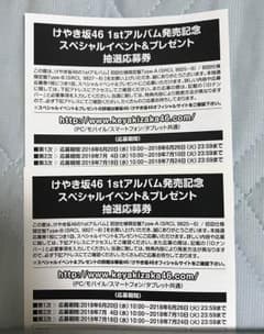 けやき坂46 走り出す瞬間 スペシャルイベント応募券2枚のサムネイル