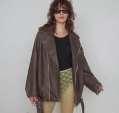 SeaRoomLynn Vintage wash レザーキルティングライダースのサムネイル
