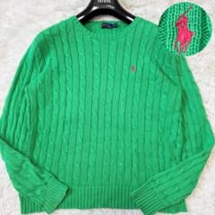✨極美品/XL相当✨ポロラルフローレン ケーブルニット クルーネック
