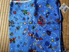 宇宙柄の綿生地 青のサムネイル