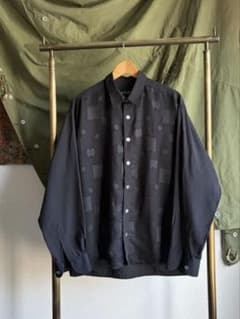 90s 00s 黒 刺繍デザインシャツ モードのサムネイル