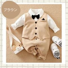 フォーマル ロンパース 長袖 男の子 80cm 蝶ネクタイなしのサムネイル