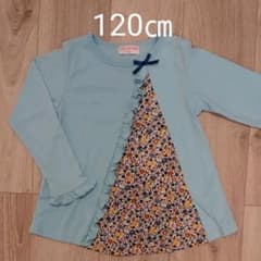 120㎝☆水色花柄カットソーのサムネイル
