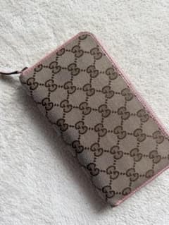 ゲリラSALE‼︎ GUCCI GGキャンバス ラウンドファスナー 長財布 ピンクのサムネイル