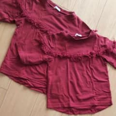 【ジーユー】,GIRLS フリンジクルーネックT (5分袖)×2のサムネイル