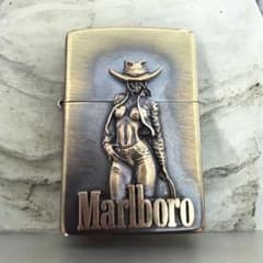 ZIPPO マルボロ カウガール メタル貼り 1998年製 USA製 動作確認済のサムネイル