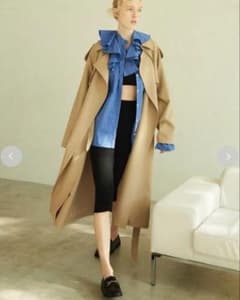 Mila owen 【WEB限定00サイズ】共ベルト付肩章デザイントレンチコート セール】【WEB限定00サイズ】共ベルト付肩章デザイントレンチ