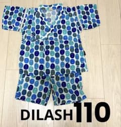 DILASH 男の子　甚平 上下セット ブルー フェイス柄　110cmのサムネイル