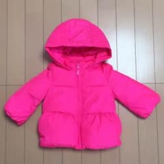 美品 baby Gap ペプラム中綿ジャンパー ピンク ダウン風 ネオン 冬 雪のサムネイル