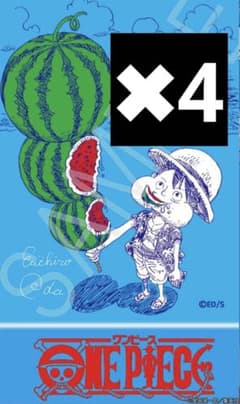 ナツコミ2026 ONE PIECE 描き下ろしメタキラカード ルフィ4枚のサムネイル
