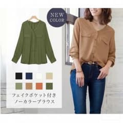 【１名限定限り】秋冬用  ブラウスシャツ 全７色のサムネイル