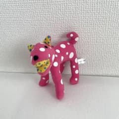 草間彌生 マスコット キーホルダー リンリン ドット柄 ピンク 水玉 犬