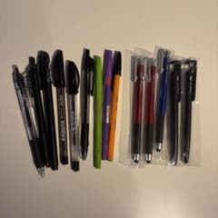 【未使用新品】海外ボールペン 黒インク 14本セット　一部タッチペン付きのサムネイル